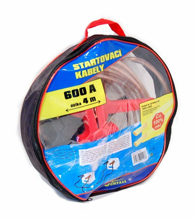 STARTOVACÍ KABELY 600 A, 4 m, 100 % MĚĎ, ZIPPER BAG
