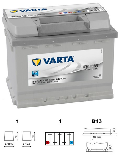 5634010613162 Baterie VARTA SILVER dynamic - 63Ah