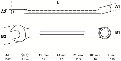 Klíč očkoplochý 7mm - BGS 1057