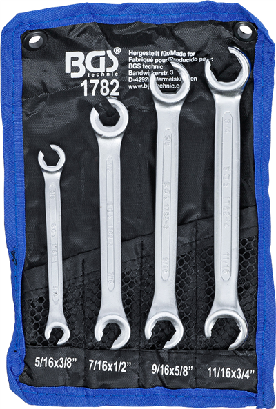 Sada klíčů na převlečné matice, palcové 4ks - BGS 1782