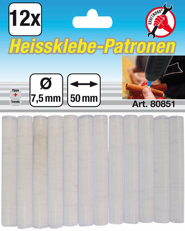 Tavné tyčinky, 7,5 x 50 mm, sada 12 kusů