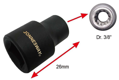 Klíč nástrčný, 11hranný 3/8