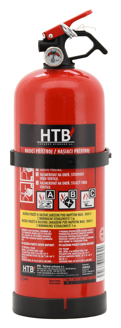 01532 Hasicí přístroj práškový 2 kg ABC