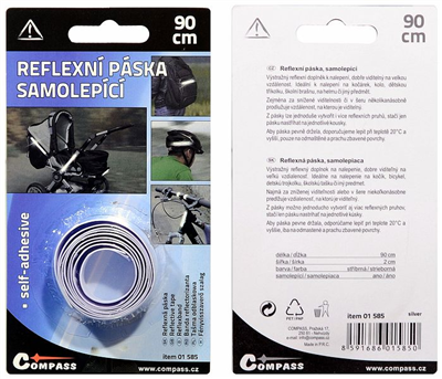 01585 Samolepící páska reflexní 2cm x 90cm stříbrná