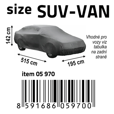 05970 Ochranná plachta FULL SUV-VAN 515x195x142cm NYLON