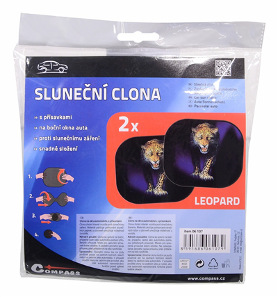 06107 Clona sluneční na boční okno LEOPARD 2ks