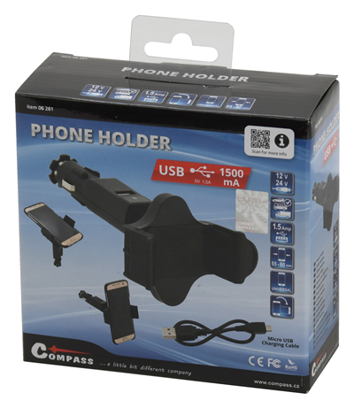 06261 Držák telefonu do zásuvky SOCKET 1xUSB