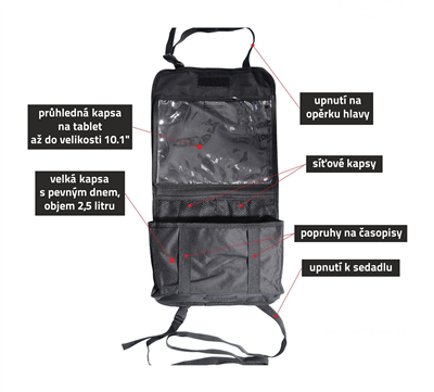 06511 Organizér na přední sedadlo TABLET