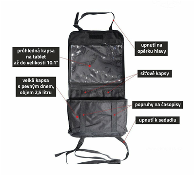 06511 Organizér na přední sedadlo TABLET