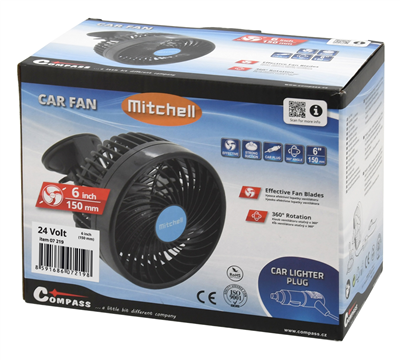 07219 Ventilátor MITCHELL 150mm 24V na přísavku
