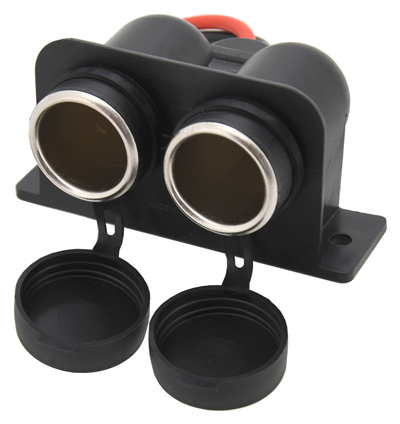 07394 Zásuvka 12/24V s krytem dvojitá