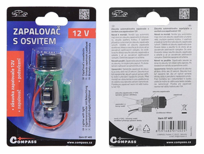 07402 Zapalovač 12V s osvitem EURO