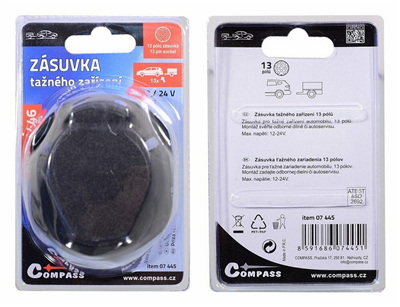 07445 Zásuvka tažného zařízení 13 pólů s těsněním