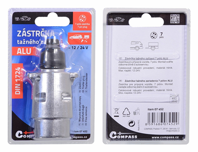 07452 Zástrčka tažného zařízení 7 pólů ALU