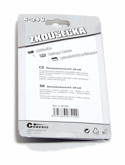 07512 Zkoušečka 6-24V kovová