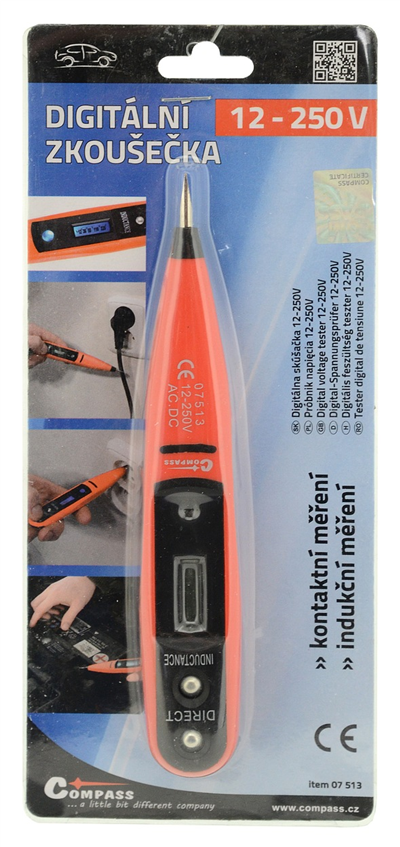 07513 Zkoušečka digitální 12-250V