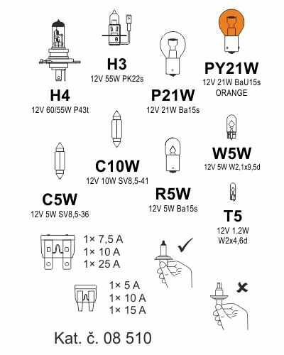 08510 Žárovky servisní box ŠKODA OCTAVIA I.