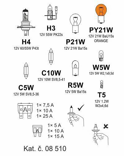 08510 Žárovky servisní box ŠKODA OCTAVIA I.