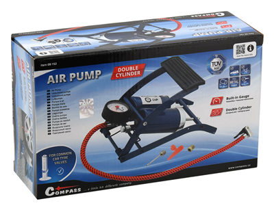 09152 Hustilka nožní s manometrem dvoupístová