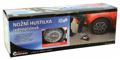 09153 Hustilka nožní s manometrem jednopístová TÜV/GS 1x120mm
