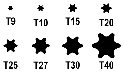 09423 TORX sada 8ks T9-T40