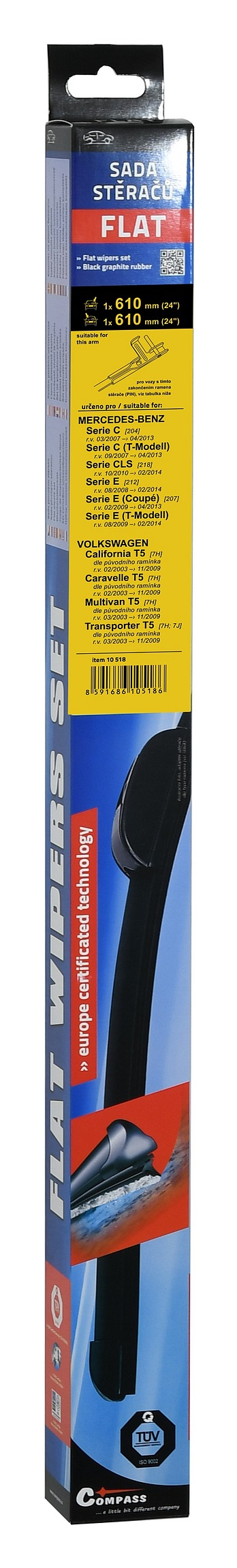 10518 Stěrače FLAT SET (PIN) 610+610mm