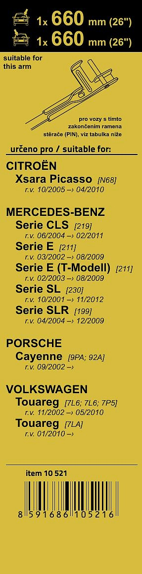 10521 Stěrače FLAT SET (PIN) 660+660mm
