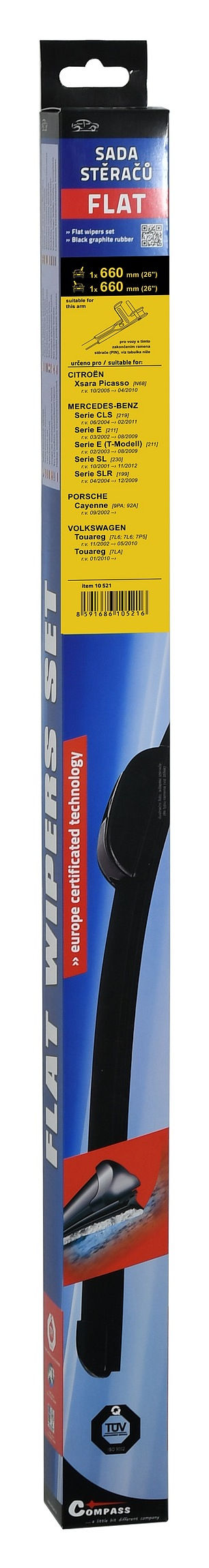 10521 Stěrače FLAT SET (PIN) 660+660mm