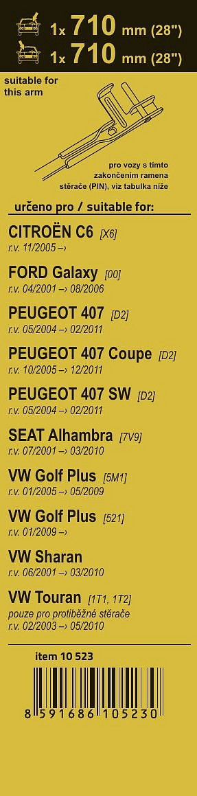 10523 Stěrače FLAT SET (PIN) 710+710mm