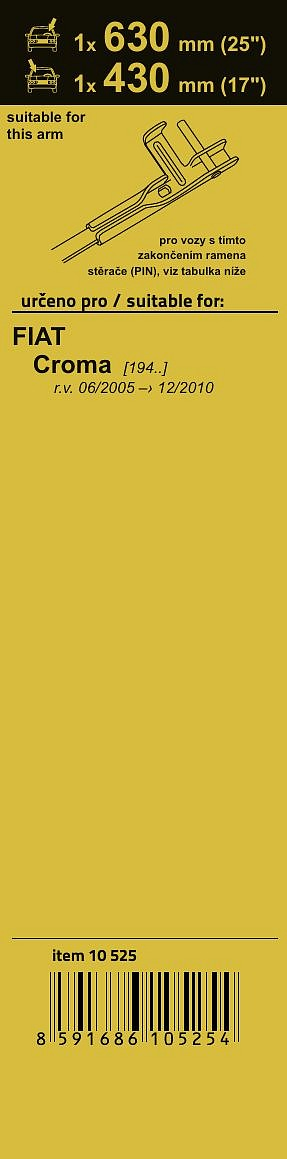10525 Stěrače FLAT SET (PIN) 630+430mm