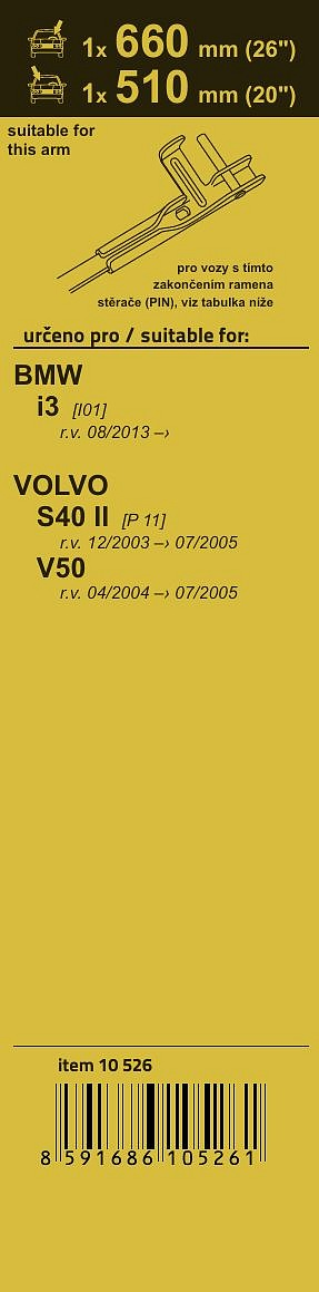 10526 Stěrače FLAT SET (PIN) 660+510mm