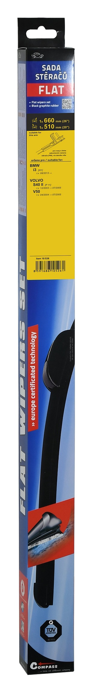 10526 Stěrače FLAT SET (PIN) 660+510mm