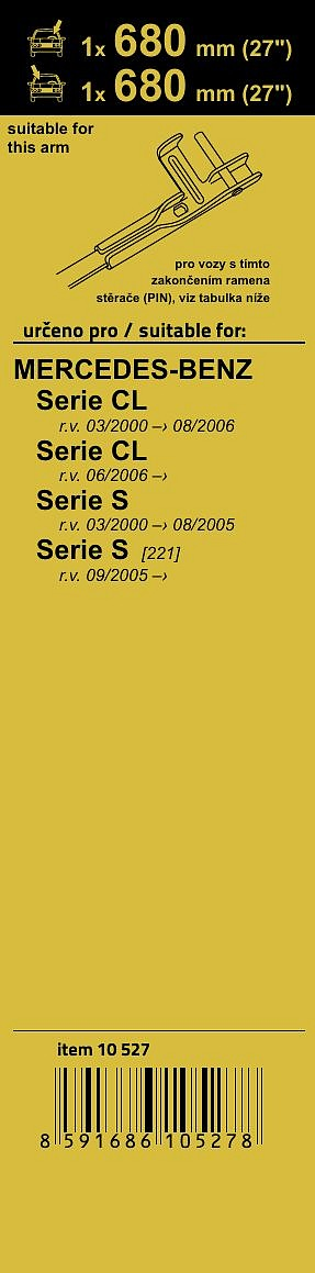 10527 Stěrače FLAT SET (PIN) 680+680mm