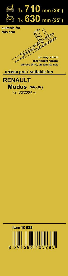 10528 Stěrače FLAT SET (PIN) 710+630mm