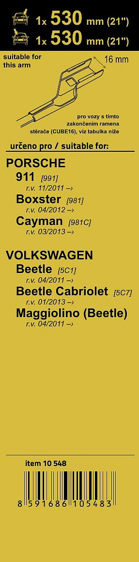10548 Stěrače FLAT SET (CUBE16) 530+530mm