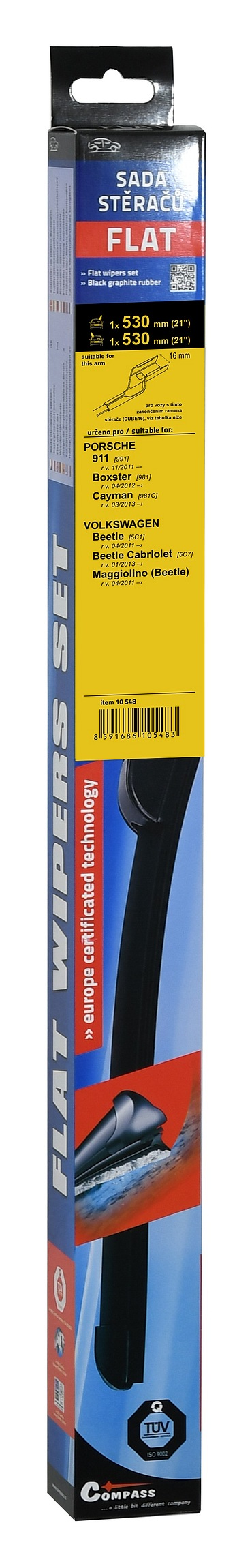 10548 Stěrače FLAT SET (CUBE16) 530+530mm