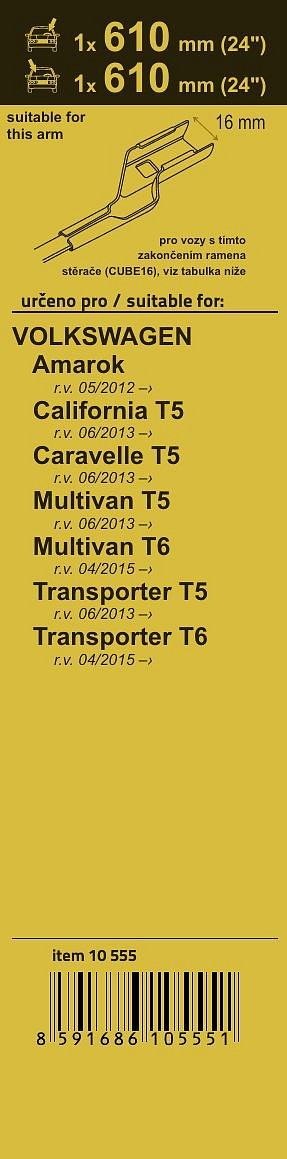 10555 Stěrače FLAT SET (CUBE16) 610+610mm