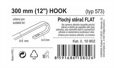 10802 Stěrač FLAT BULK (HOOK) 12