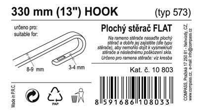 10803 Stěrač FLAT BULK (HOOK) 13