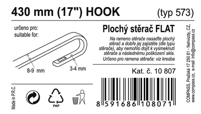 10807 Stěrač FLAT BULK (HOOK) 17