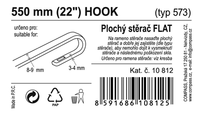 10812 Stěrač FLAT BULK (HOOK) 22