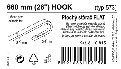10815 Stěrač FLAT BULK (HOOK) 26
