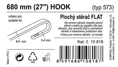 10818 Stěrač FLAT BULK (HOOK) 27