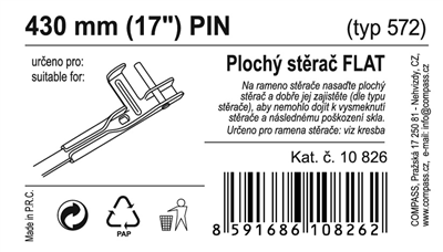 10826 Stěrač FLAT BULK (PIN) 17
