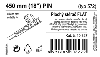 10827 Stěrač FLAT BULK (PIN) 18