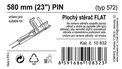 10832 Stěrač FLAT BULK (PIN) 23