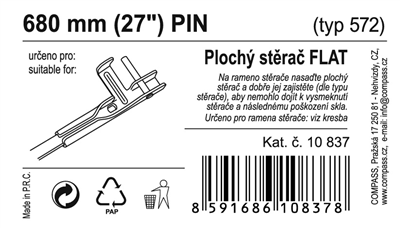 10837 Stěrač FLAT BULK (PIN) 27