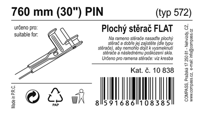 10838 Stěrač FLAT BULK (PIN) 30