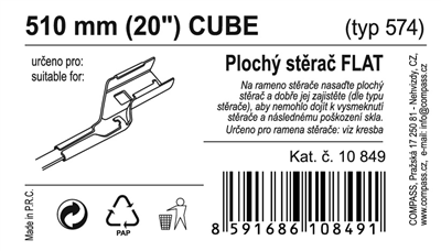 10849 Stěrač FLAT BULK (CUBE) 20
