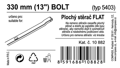 10882 Stěrač FLAT BULK (BOLT) 13